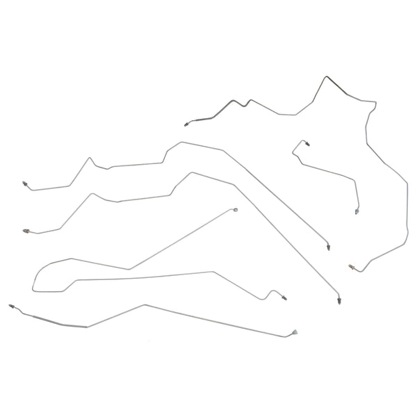1990-96 Pontiac Grand Prix Four-Door Four-Wheel Disc w/o ABS Complete Brake Line Kit 6pc, OE Steel