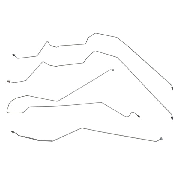 1990-96 Pontiac Grand Prix Four-Door Four-Wheel Disc w/o ABS Mid-Chassis Brake Line Kit 4pc, OE Steel