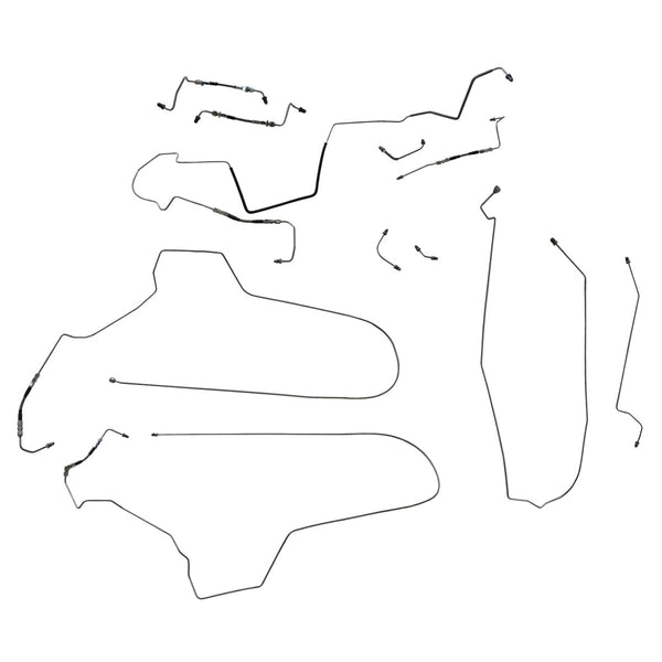 1997-03 Pontiac Grand Prix Four-Wheel Disc w/ABS Complete Brake Line Kit (w/Flex) 11pc, OE Steel