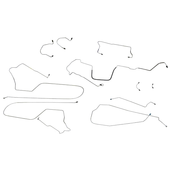 1997-03 Pontiac Grand Prix Four-Wheel Disc w/ABS Complete Brake Line Kit (w/o Flex) 10pc, OE Steel