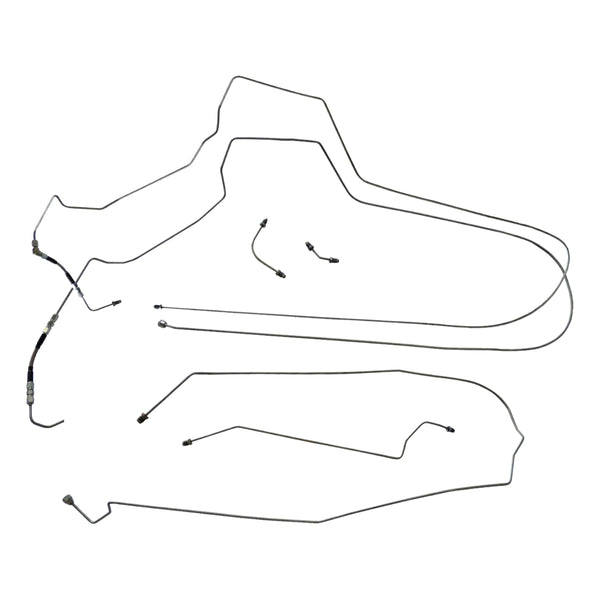 1997-03 Pontiac Grand Prix Four-Wheel Disc w/ABS Mid-Chassis Brake Line Kit (w/Flex) 6pc, OE Steel
