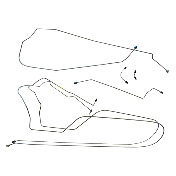 1997-03 Pontiac Grand Prix Four-Wheel Disc w/ABS Mid-Chassis Brake Line Kit (w/o Flex) 6pc, OE Steel