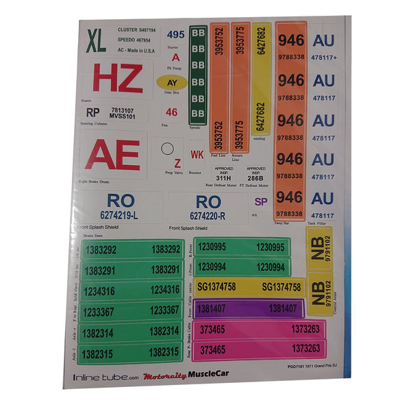 Concourse Detail Decals, 1971Pontiac Grand Prix / SJ