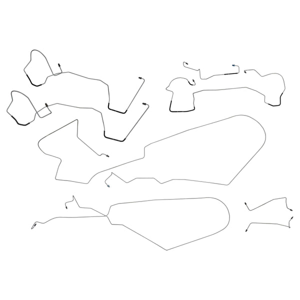 2005-2006 Pontiac GTO, 4 Wheel Disc with ABS, Complete Brake Line Kit, 8pc, OE Steel
