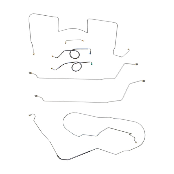 1964 Pontiac GTO/Tempest/LeMans Power Disc Brake Conversion Line Kit 7pc, Conv, (Block Mounted in Stock Location), OE Steel