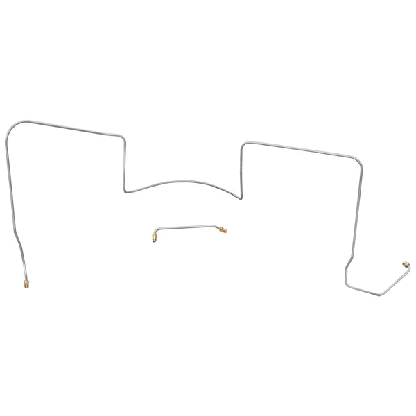 1964 Pontiac GTO Tempest LeMans Manual Drum Front Brake Line Kit 3pc, V8, Side Port M/C (Less Common), OE Steel