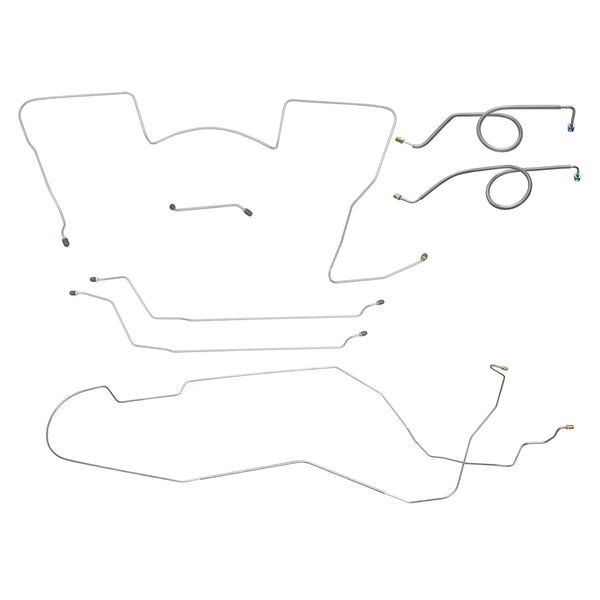 1965 Pontiac GTO Tempest LeMans Power Disc Brake Conversion Line Kit 7pc, HDT, (Block in Stock Location), OE Steel