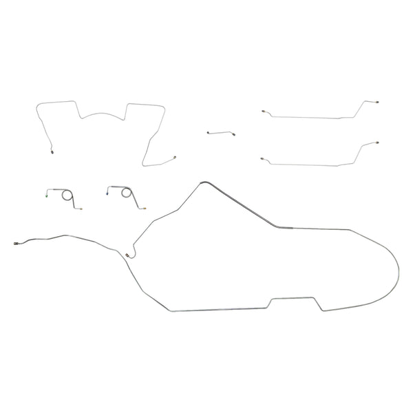 1965 Pontiac GTO Tempest LeMans Complete Manual Disc Conversion Brake Line Kit 7pc, HDT, (Block in Stock Location), OE Steel
