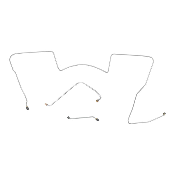 1965 Pontiac GTO/Tempest/LeMans V8 w/Side Port M/C Power Drum Front Brake Line Kit 3pc, OE Steel