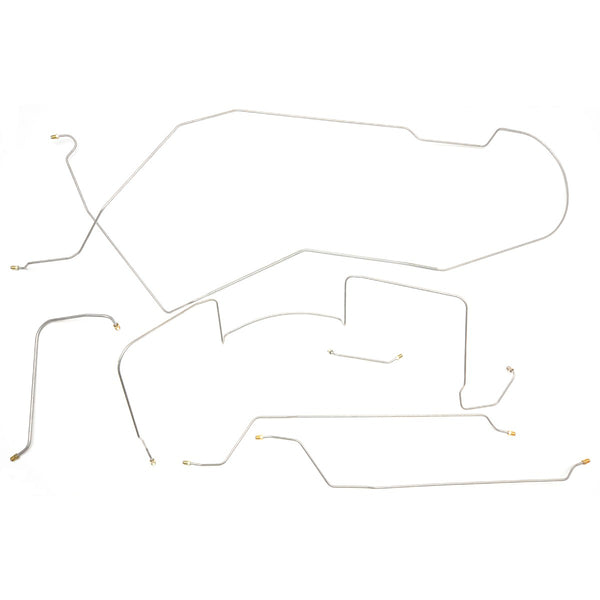 1966 Pontiac GTO Tempest LeMans Hardtop V8 Power Drum Brake Line Kit 6pc OE Steel