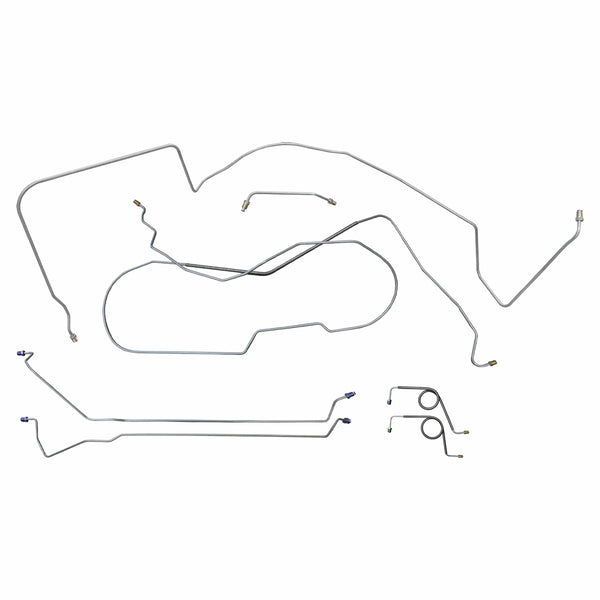 1966 Pontiac GTO Tempest LeMans Complete Manual Disc Brake Conversion Line Kit 7pc, HDT, (Block in Stock Location), OE Steel