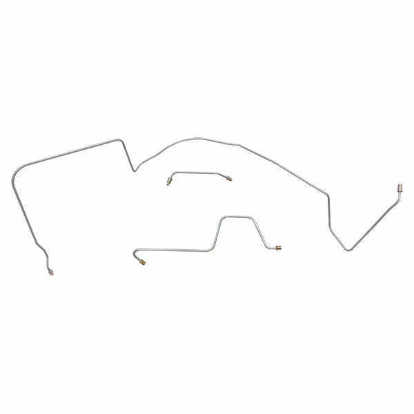 1966 Pontiac GTO/Tempest/LeMans V8 Power Drum Front Brake Line Kit 3pc, OE Steel