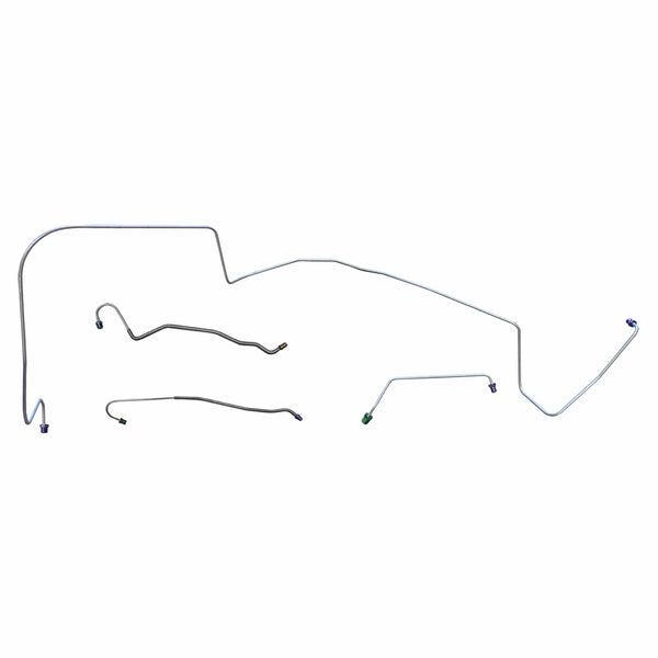 1967 Pontiac GTO Tempest LeMans Manual Drum Front Brake Line Kit 4pc, V8, Manual Trans, OE Steel