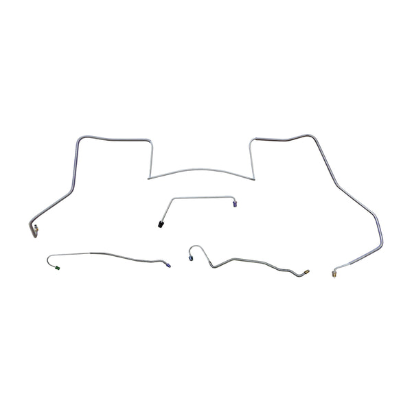 1967 Pontiac GTO Tempest LeMans Manual Drum Front Brake Line Kit 4pc, V8, H.O. Ram Air Exhaust, OE Steel