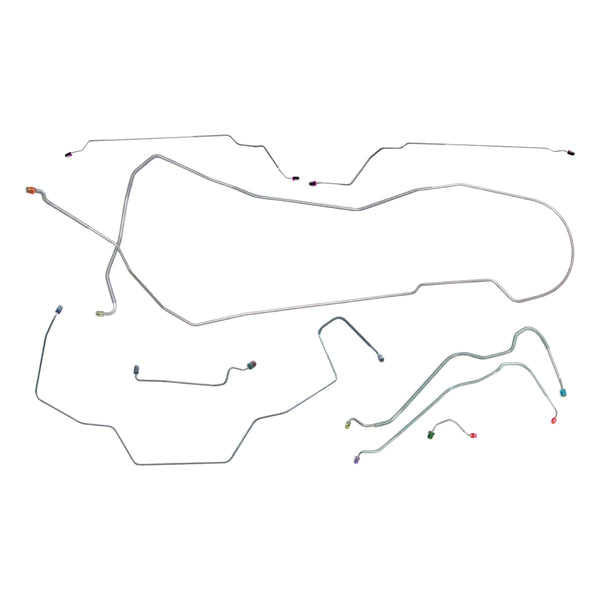 1968 Pontiac GTO Tempest LeMans, Hardtop, Power Disc Complete Brake Line Kit, 8pc, OE Steel