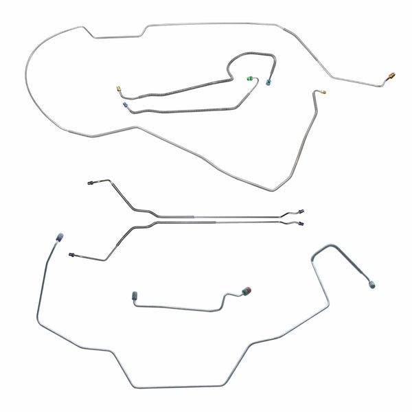 1968 Pontiac GTO Tempest LeMans Hardtop Manual Disc Brake Line Kit 8pc, OE Steel