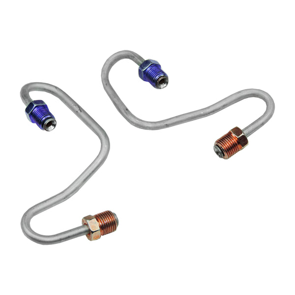 1968 Pontiac Lemans GTO 4 Piston Caliper Brake Lines 2pc Kit 7/16-24 RT & LT After Market Caliper, OE Steel