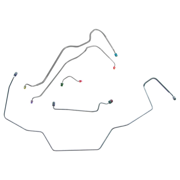 1968 Pontiac GTO Tempest LeMans Power Disc Front Brake Line Kit 5pc, OE Steel
