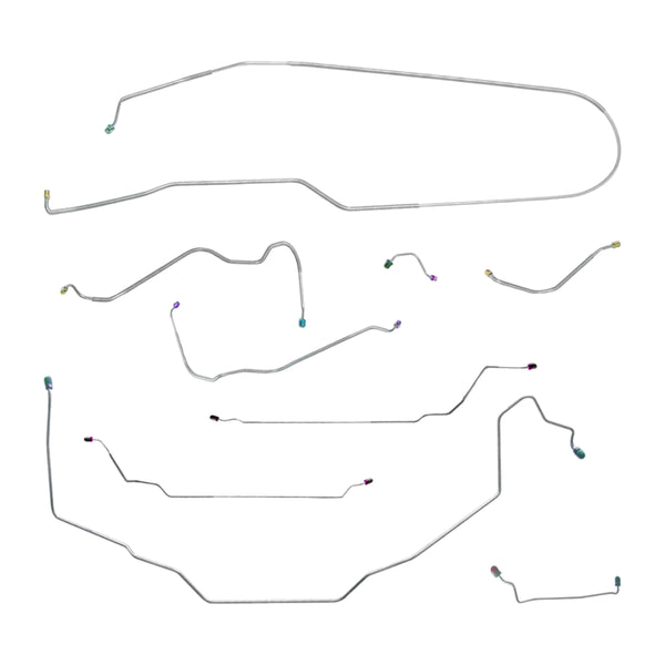 1970 Pontiac GTO Tempest LeMans Convertible Power Disc Brake Line Kit 9pc OE Steel