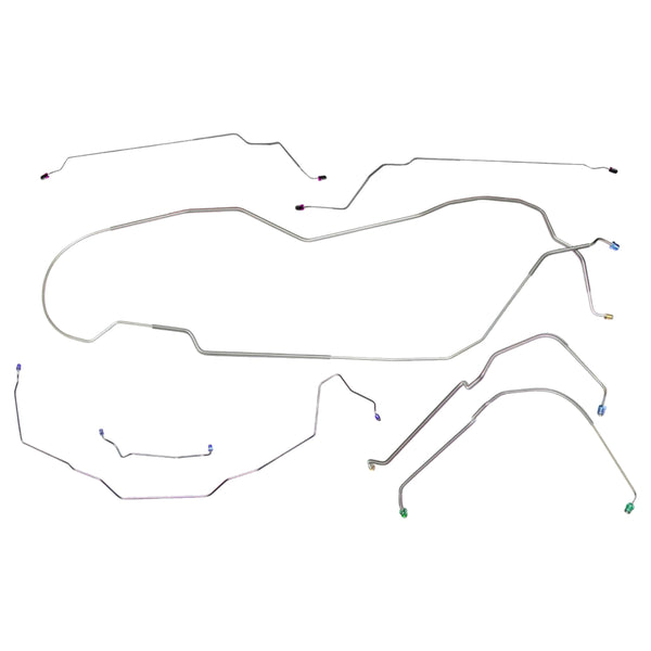 1971-72 Pontiac GTO LeMans Hardtop Power Disc Complete Brake Line Kit 7pc OE Steel