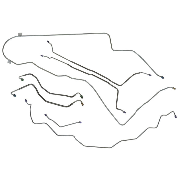 1973 Pontiac GTO/1973-75 Pontiac LeMans Manual Disc Complete Brake Line Kit 7pc, OE Steel