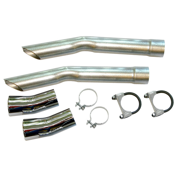 1969 Pontiac GTO Stainless Tips 2 1/4", Manual Trans With Extension Pipe and Pipe Clamps