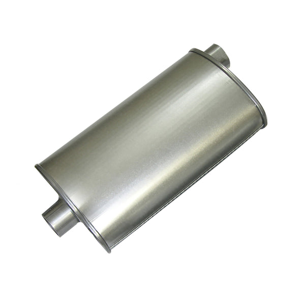 1973-77 Pontiac GTO/Grand Am Offset/Center 21" Muffler Body 2-1/4" Inlet, 2" Outlet - Oversized Head Pipes, 1pc
