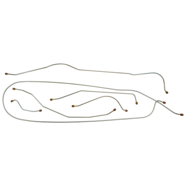 1946-48 Pontiac Streamliner/Custom Torpedo 122" WB Manual Drum Brake Line Kit 6pc, OE Steel
