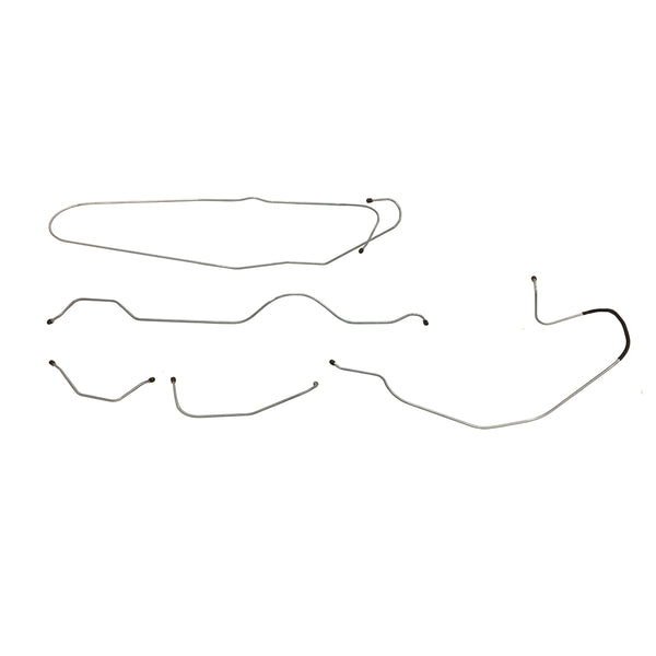 1949-52 Pontiac Streamliner Chieftain 120" WB Manual Drum Brake Line Kit 5pc, OE Steel