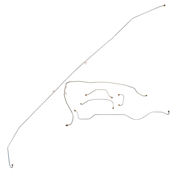 1953-54 Pontiac Chieftain 122" WB Manual Drum Brake Line Kit 6pc, OE Steel
