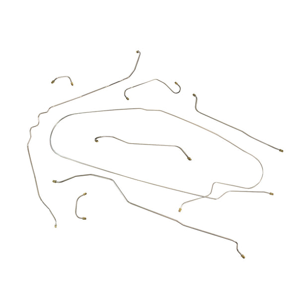 1958 Pontiac Chieftain Bonneville 122" WB Manual Drum Brake Line Kit 6pc, OE Steel