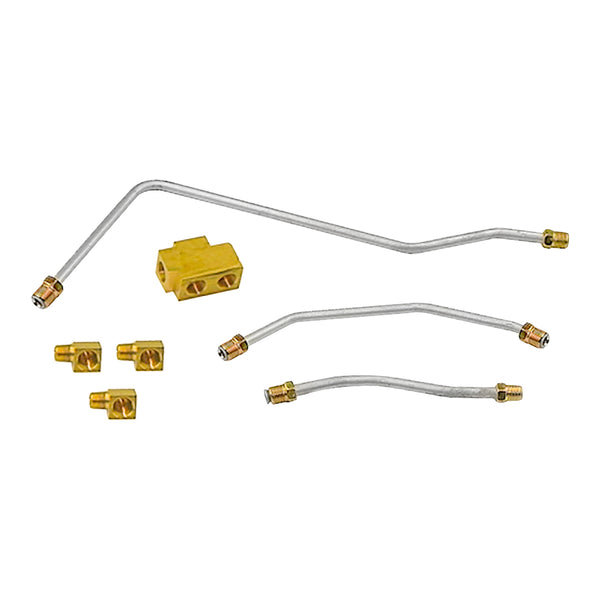 1958 Pontiac 370CID Tri-Power 3/8", 5/16" Carb Lines w/Brass Fittings 8pc, OE Steel