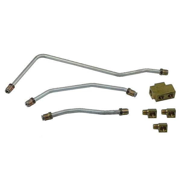 1958 Pontiac 370CID Tri-Power 3/8", 5/16" Carb Lines w/Brass Fittings 8pc, Aluminum