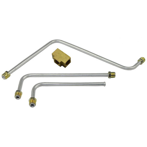 1962 Pontiac 421CID Super Duty Dual Quad 3/8" Pump to Carb Lines w/Aftermarket Style (Notch Bottom) 4pc, Aluminum