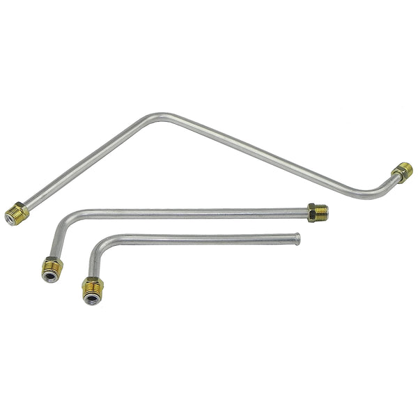 1962 Pontiac (All) 421CID Super Duty Dual Quad 3/8" Pump to Carb Lines 3pc, OE Steel
