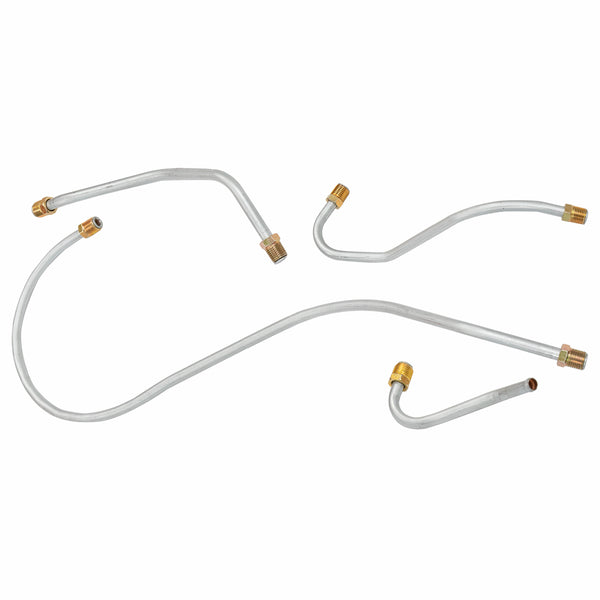 1963 Pontiac 389CID Tri-Power 3/8", 5/16" Carb Fuel Lines 4pc, OE Steel