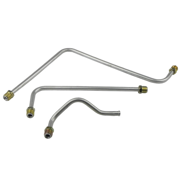 1963 Pontiac (All) 421CID Super Duty Dual Quad 3/8" Pump to Carb Lines 3pc, OE Steel