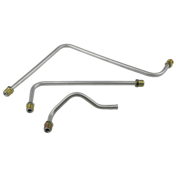 1963 Pontiac (All Models) 421CID Super Duty Dual Quad 3/8" Pump to Carb Lines 3pc, Aluminum