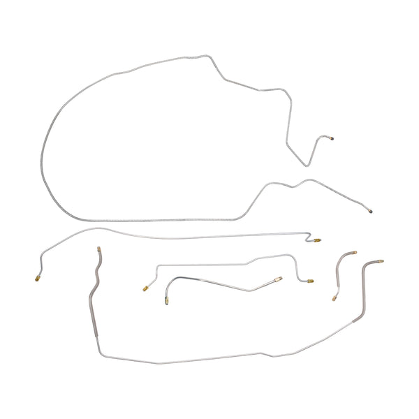 1963 Plymouth B-Body Belvedere/Fury Manual Drum Brake Line Kit 6pc, OE Steel