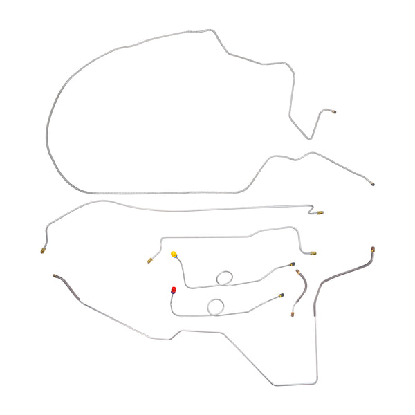 1963 Plymouth Belvedere Fury Dual Master Cylinder Conversion Complete Brake Line Kit Max Wedge 7pc, OE Steel