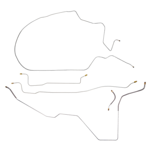 1964 Plymouth Polara 440 Dual Master Cylinder Conversion Complete Brake Line Kit Max Wedge 7pc, OE Steel