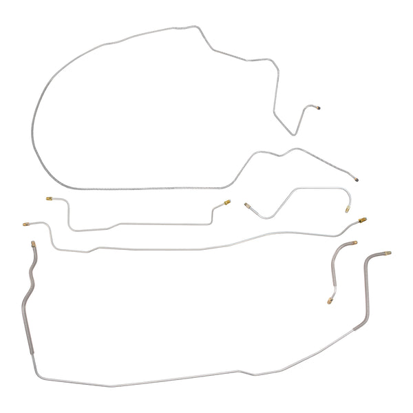 1964 Plymouth Belvedere Fury B-Body Complete Power Drum Brake Line Kit 6pc, OE Steel