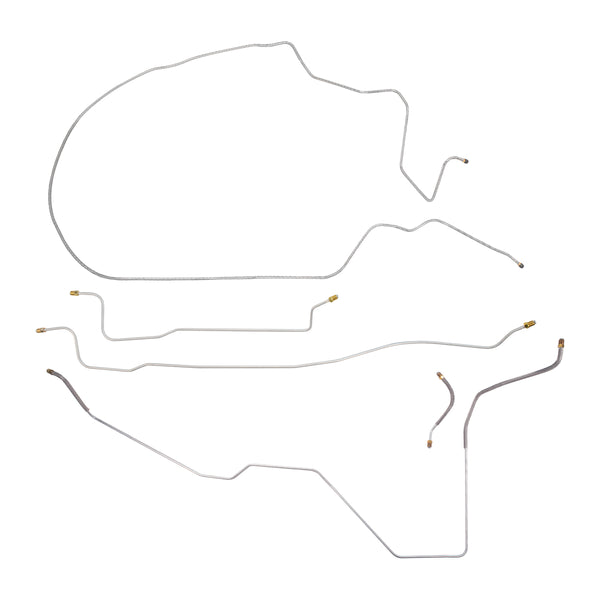 1964 Plymouth Belvedere Fury Complete Power Drum Max Wedge Brake Line Kit, OE Steel