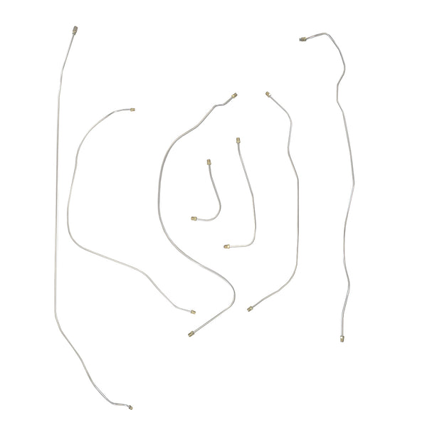 1935 Plymouth 113" WB Manual Drum Complete Brake Line Kit 6pc, OE Steel