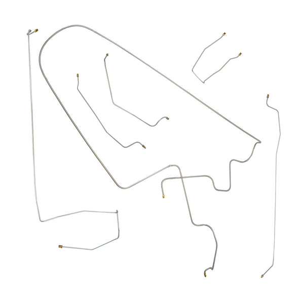 1960-61 Plymouth Savoy/Belvedere/Fury Manual Drum Brake Line Kit 6pc, OE Steel