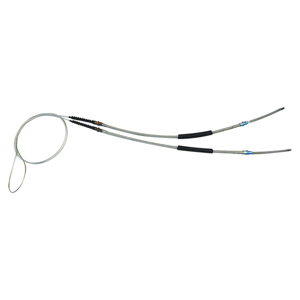 1949-51 Ford Pass Car Rear Parking Brake Cable, Loops for Both Wheels, OE Steel