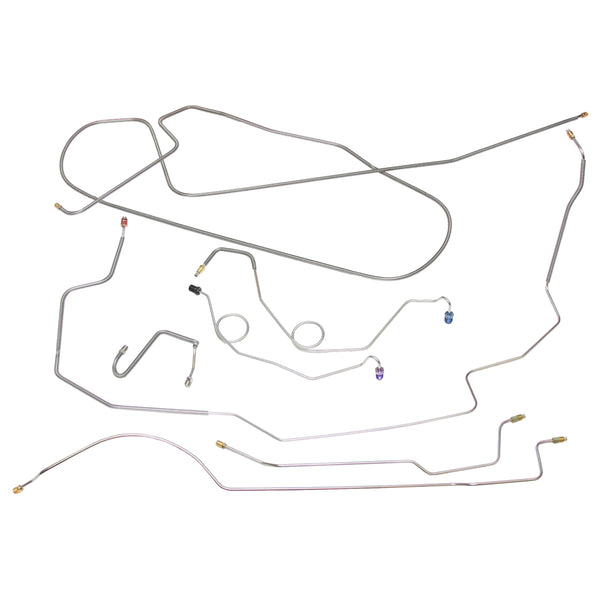 1970 American Motors Javelin Manual Drum Brake Line Kit 8pc, Stainless