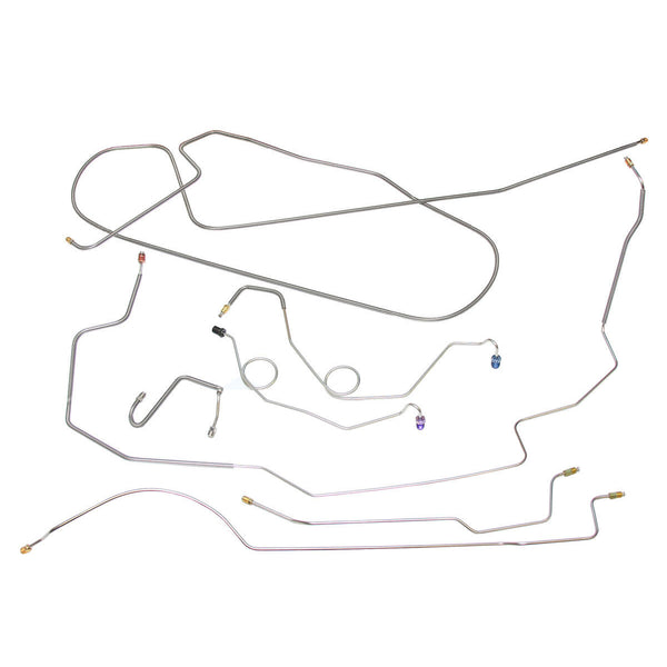 1970 American Motors Javelin Power Drum Brake Line Kit 8pc, Stainless