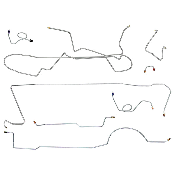1971-74 American Motors AMX/Javelin Manual Disc Brake Line Kit 8pc, Stainless