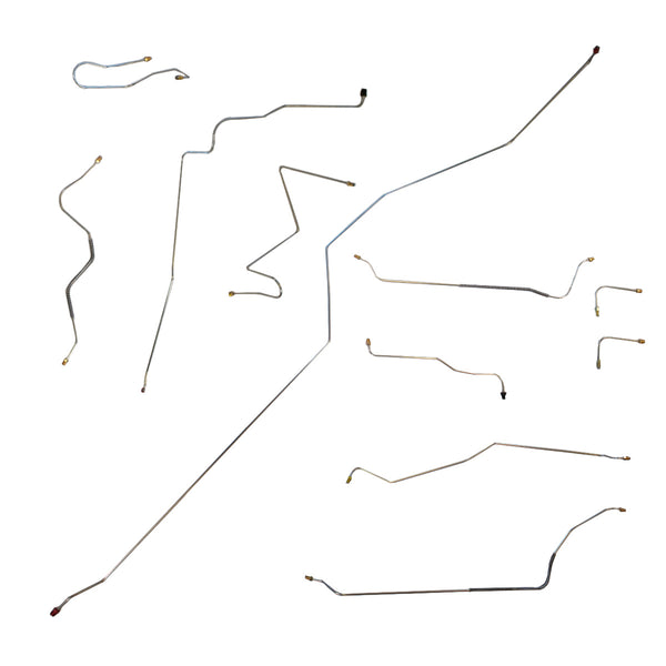 1968-70 American Motors Rebel/Machine Power Disc Brake Line Kit 11pc, Stainless